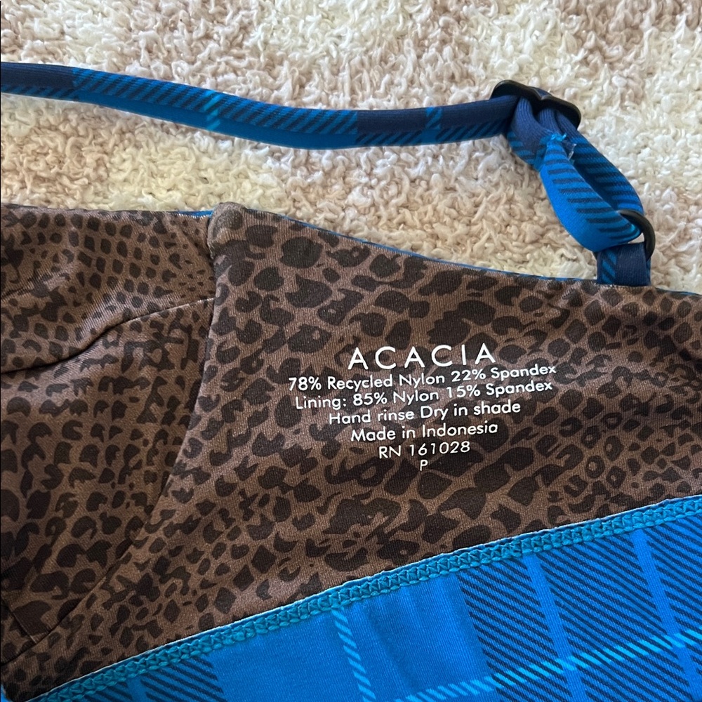 Plaid Blue Acacia Bralette - Picture 3 of 3